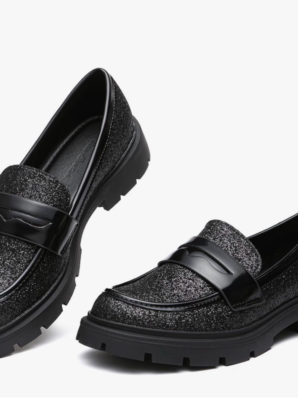 Women Penny Loafers Casual Hollow Out Slip On Chunky Platform, Size 6.5